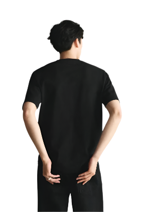 (light images)men's black t-shirt with black logo