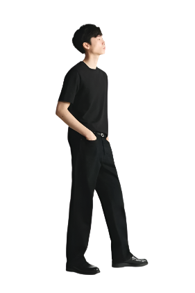 (light images)men's black t-shirt with black logo