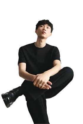 (light images)men's black t-shirt with black logo