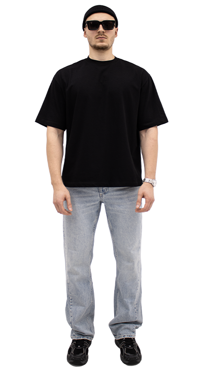 men's oversize t-shirt with black logo