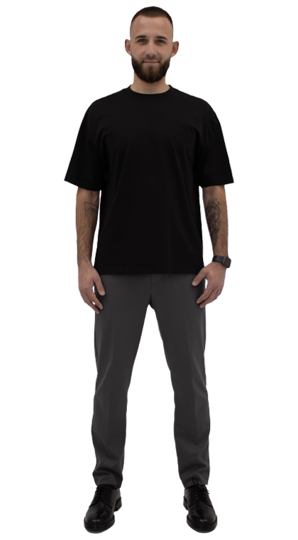 men`s black t-shirt