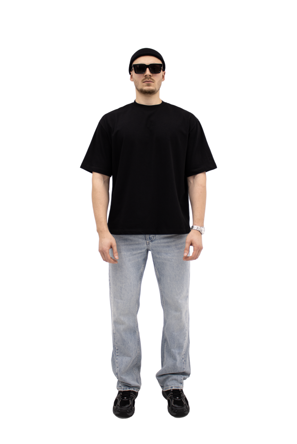 men's oversize t-shirt with black logo