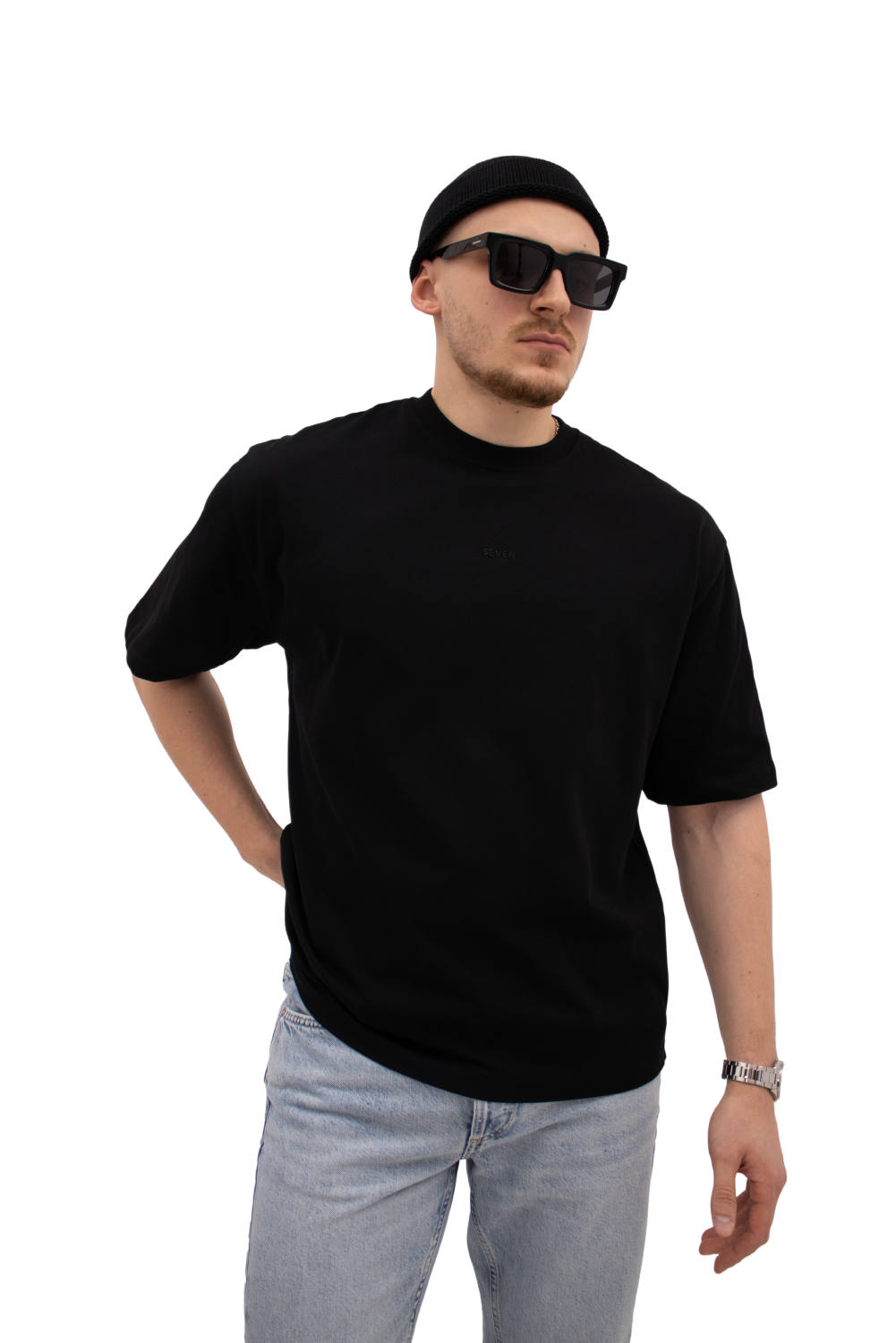 men's oversize t-shirt with black logo